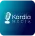 Blue background with white Kardia Science logo featuring a stylized heart and pulse line.